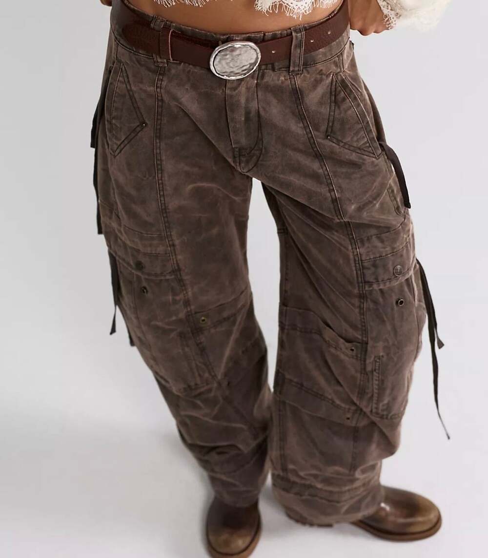 Free People Murray Flight Pants Brown Cargo’s Size 8